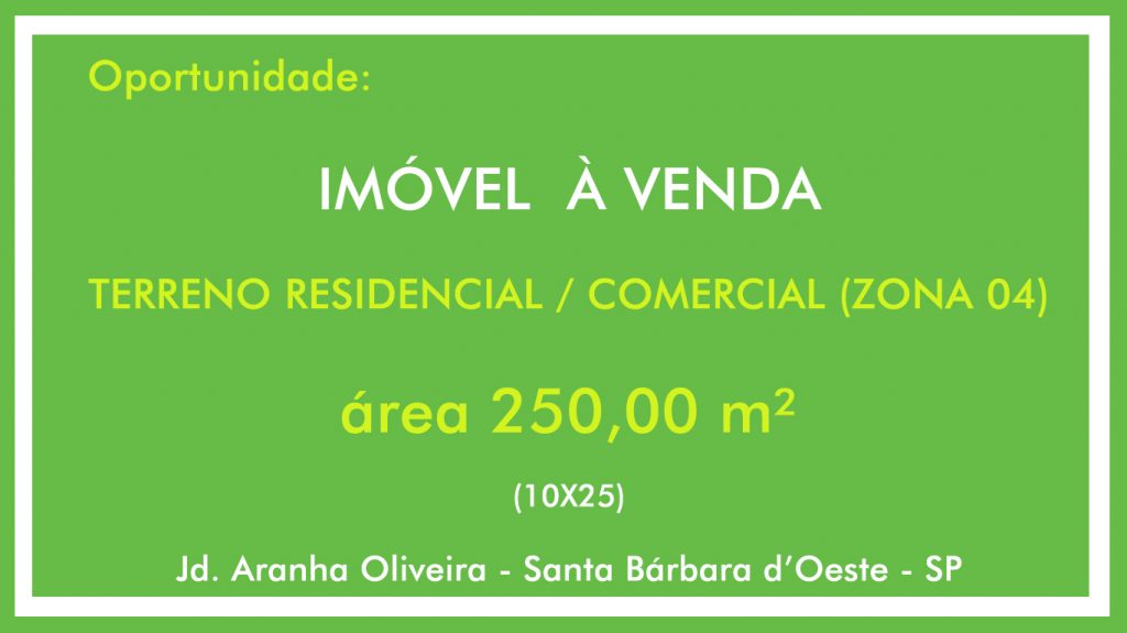 Terreno à Venda 250,00 m²